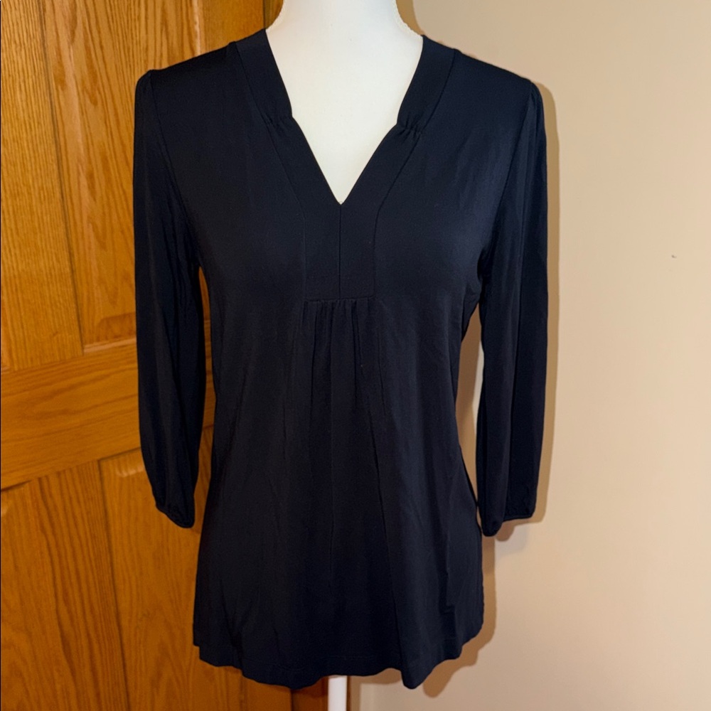 Chic Black V-Neck Women's Blouse